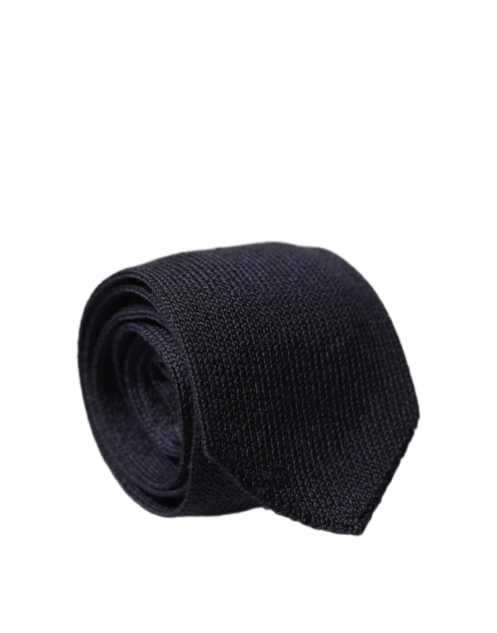 Dolce & Gabbana Dark Blue Solid 100% Silk Adjustable Men Necktie Tie