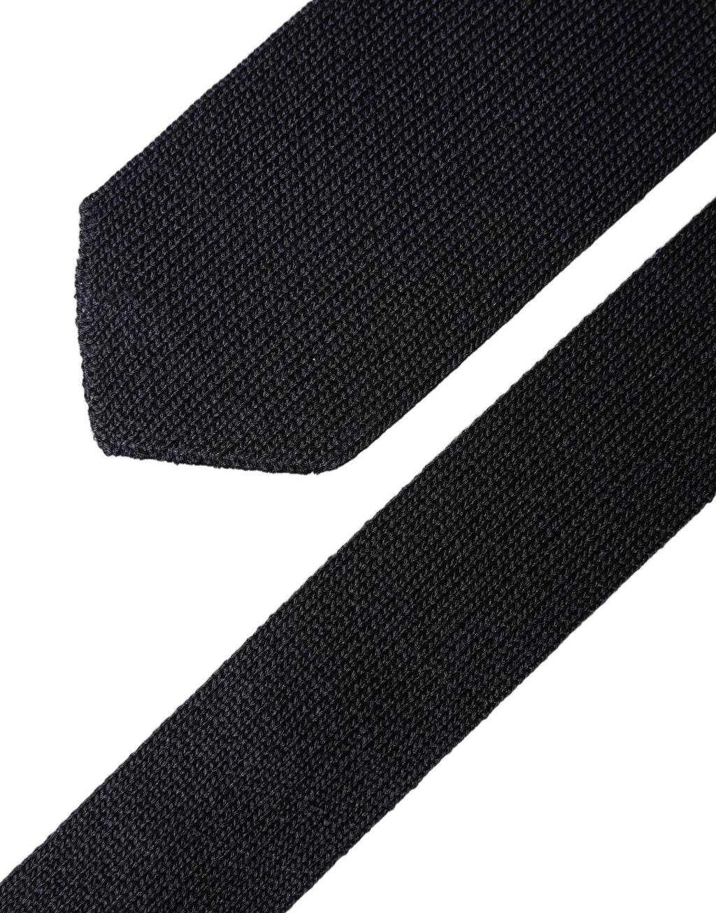 Dolce & Gabbana Dark Blue Solid 100% Silk Adjustable Men Necktie Tie
