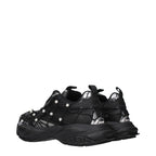 Versace Black Fabric Chunky Sneakers