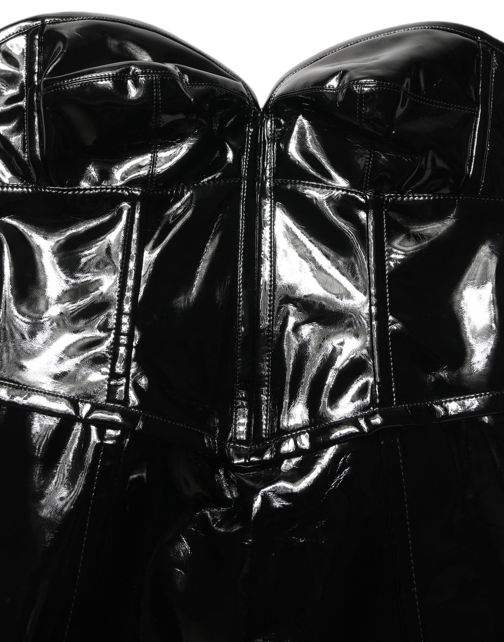 Dolce & Gabbana Black Patent Leather Corset Style Mini Dress
