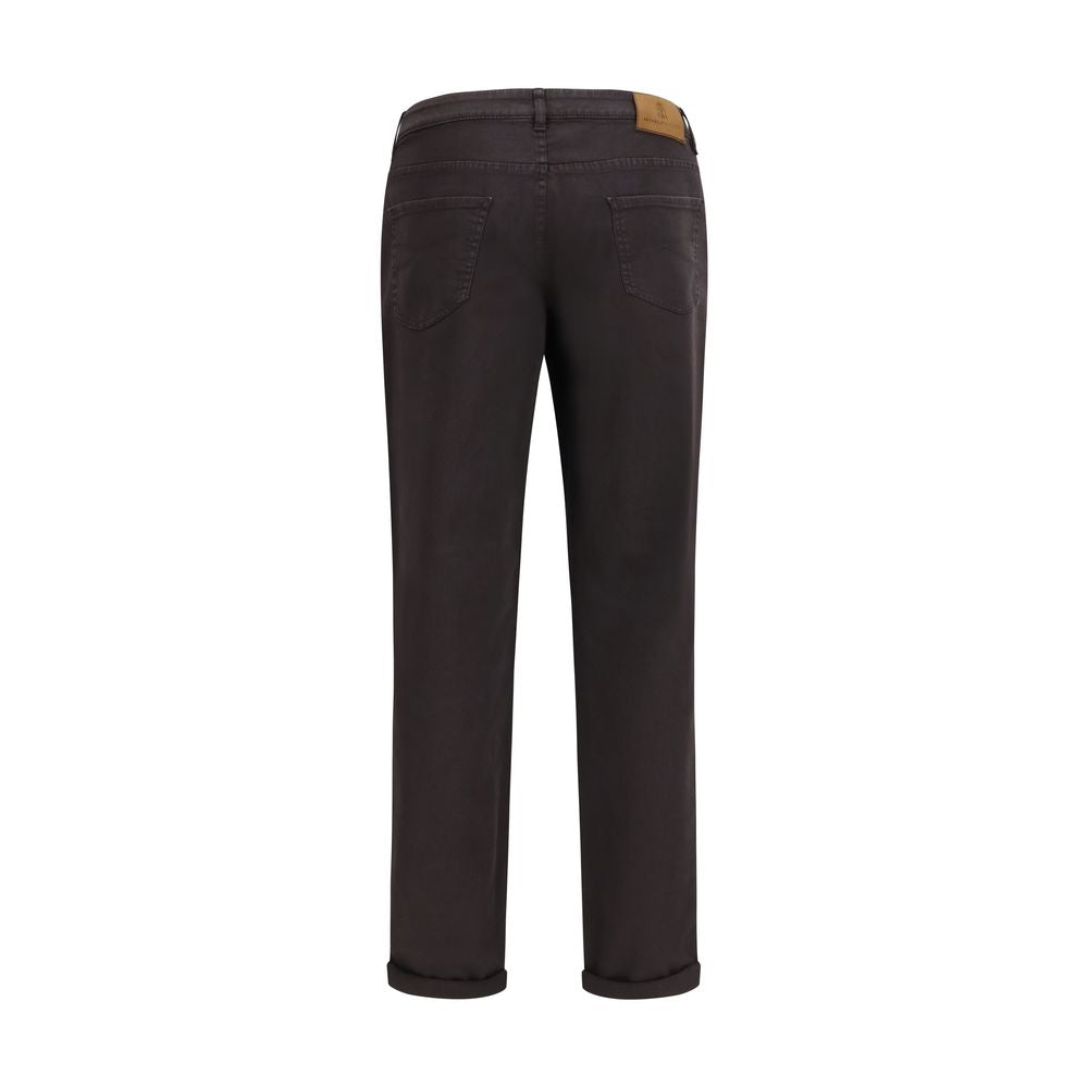 Brunello Cucinelli Brown Cotton Straight-Leg Jeans