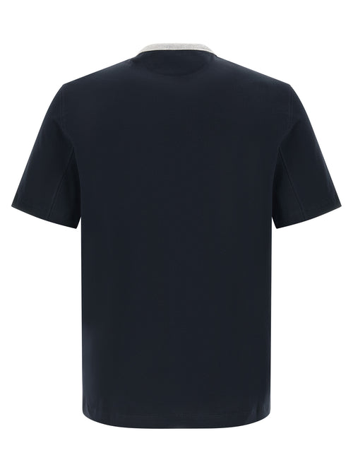 Brunello Cucinelli Blue Cotton T-Shirt