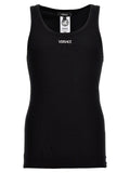 Versace Black Cotton Sleeveles T-Shirt