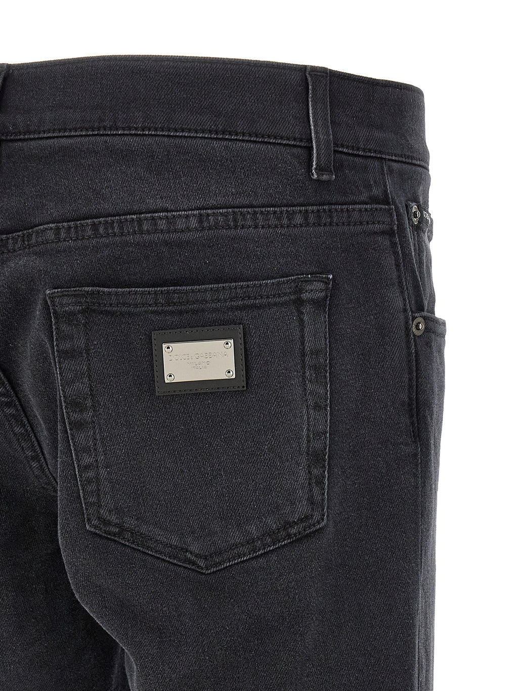 Dolce & Gabbana Black Cotton Straight-Leg Jeans