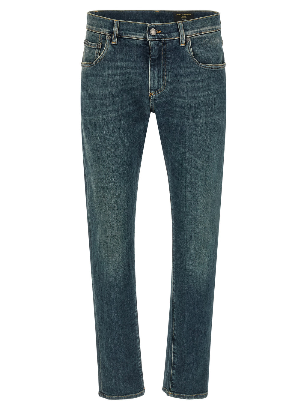 Dolce & Gabbana Blue Cotton Slim Fit Jeans
