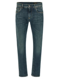 Dolce & Gabbana Blue Cotton Slim Fit Jeans