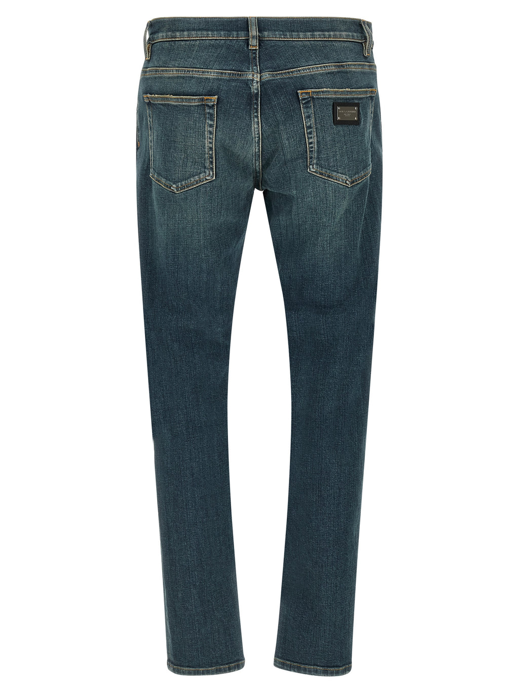 Dolce & Gabbana Blue Cotton Slim Fit Jeans