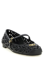 Valentino Garavani Black Polyvinyl Ballet Flats