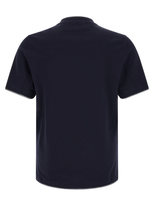 Brunello Cucinelli Blue Cotton T-Shirt