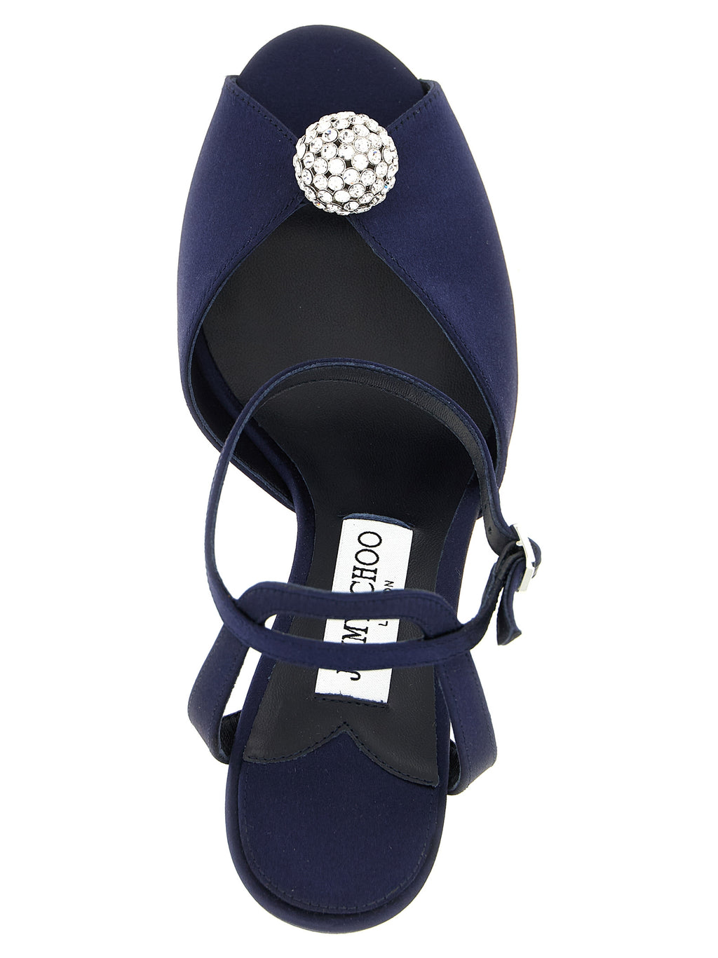 Jimmy Choo Blue Tencel Stiletto Heel Sandals