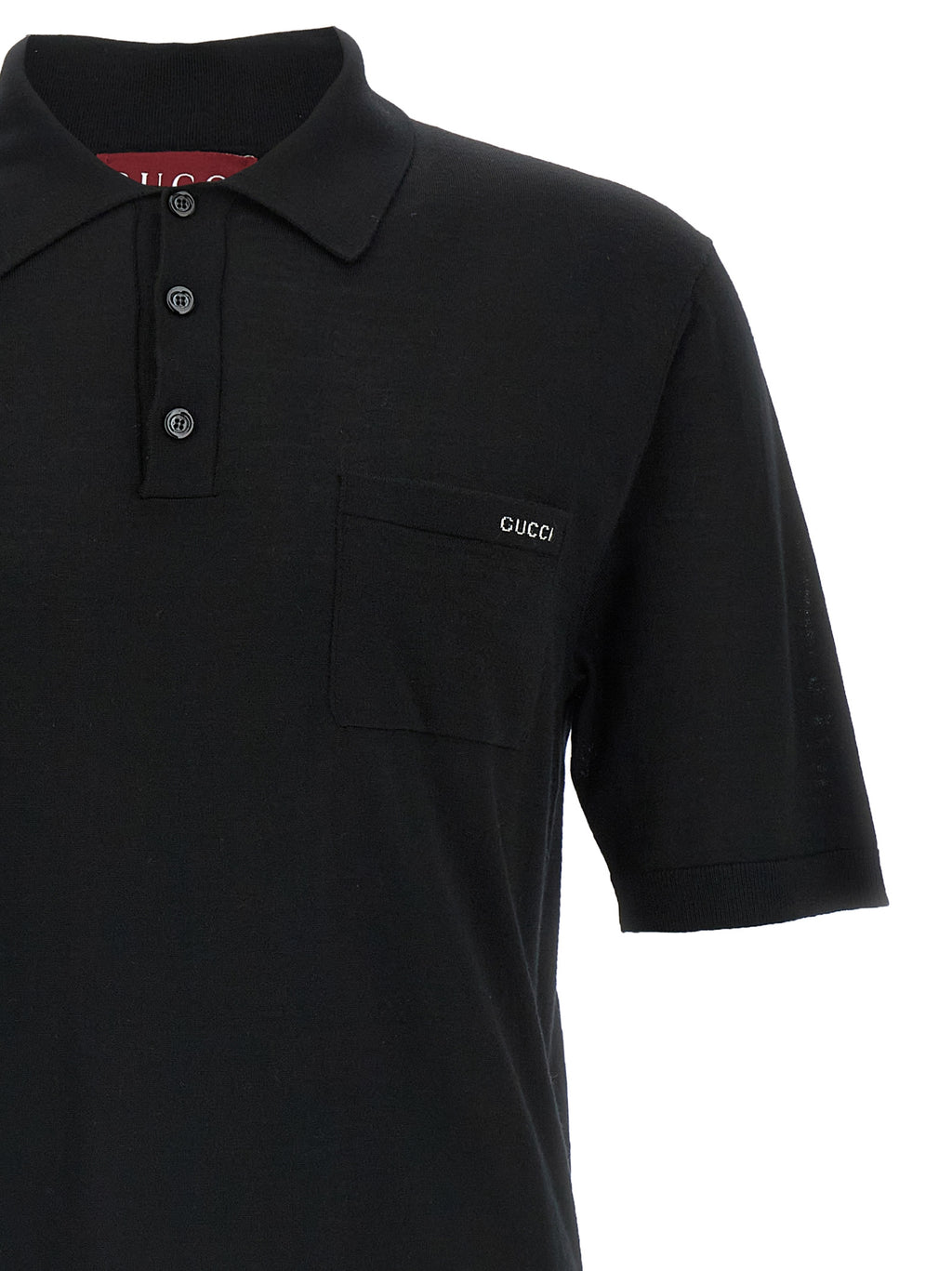 Gucci Black Wool Polo Shirt
