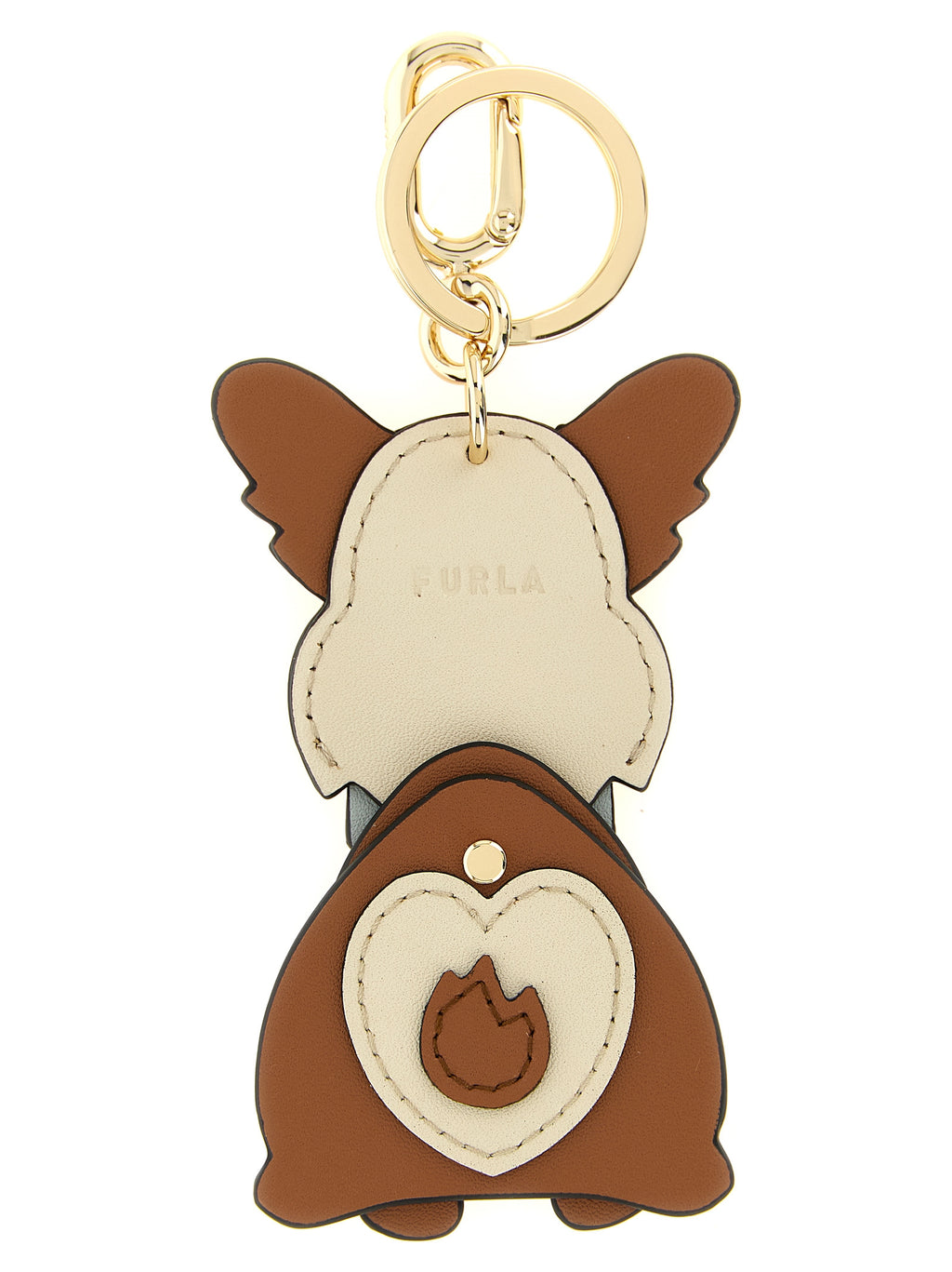 Furla Brown Leather Keychain