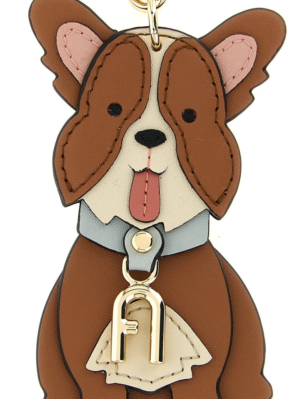 Furla Brown Leather Keychain