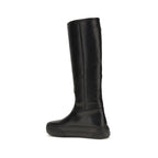 Chloé Black Calf Leather Bos Taurus Flat Boots