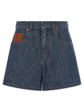 Fendi Blue Cotton Bermuda Shorts