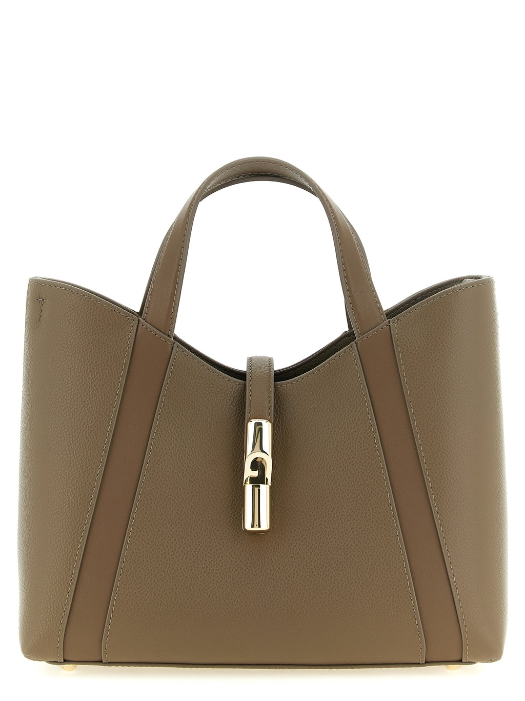 Furla Gray Calfskin Tote Bag