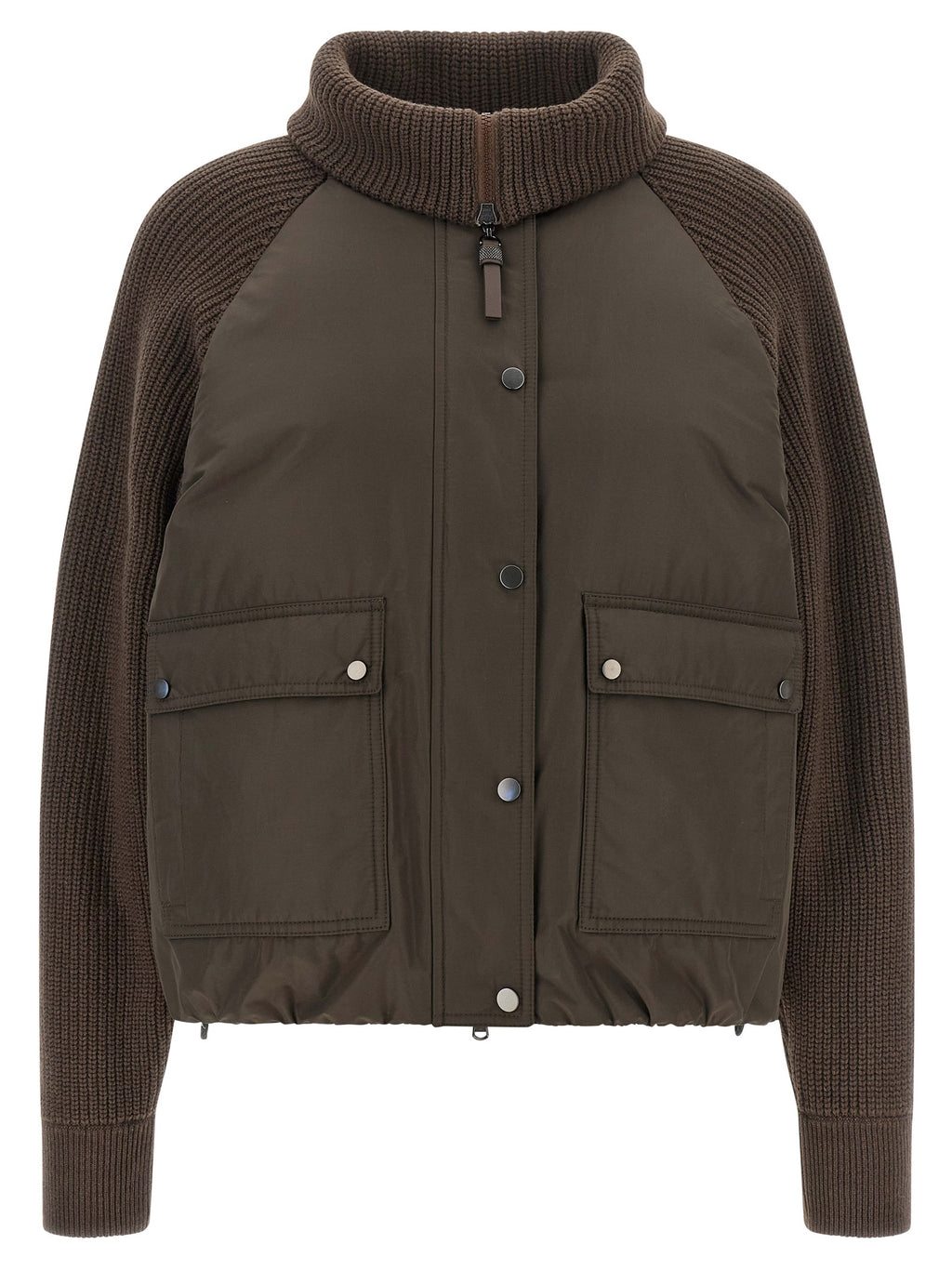 Brunello Cucinelli Brown Cotton Full-Length Jacket
