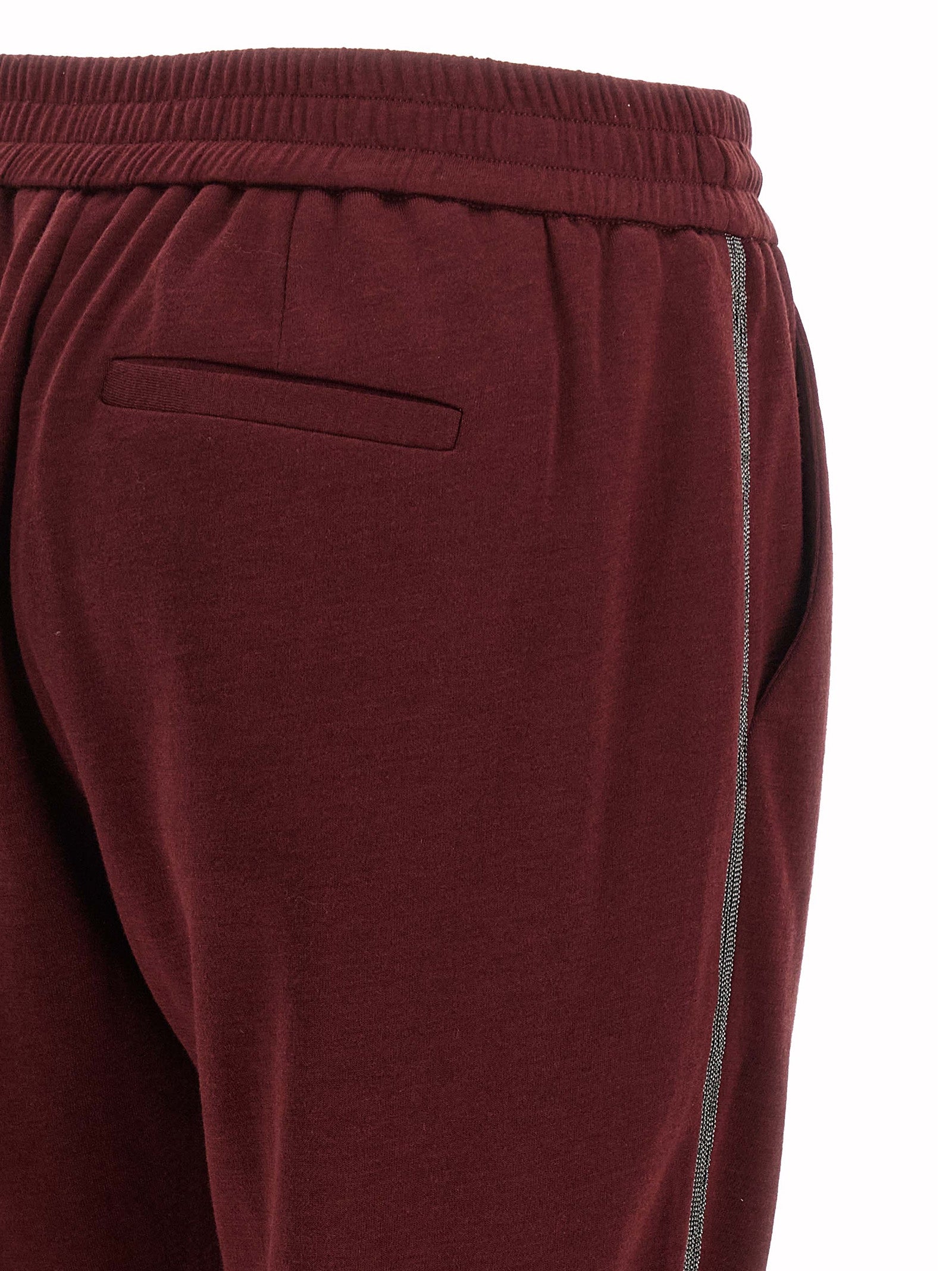 Brunello Cucinelli Bordeaux Cotton Joggers (Workout Pants)
