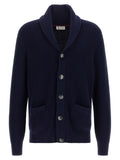 Brunello Cucinelli Blue Cotton Cardigan