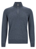 Brunello Cucinelli Blue Cashmere Cardigan