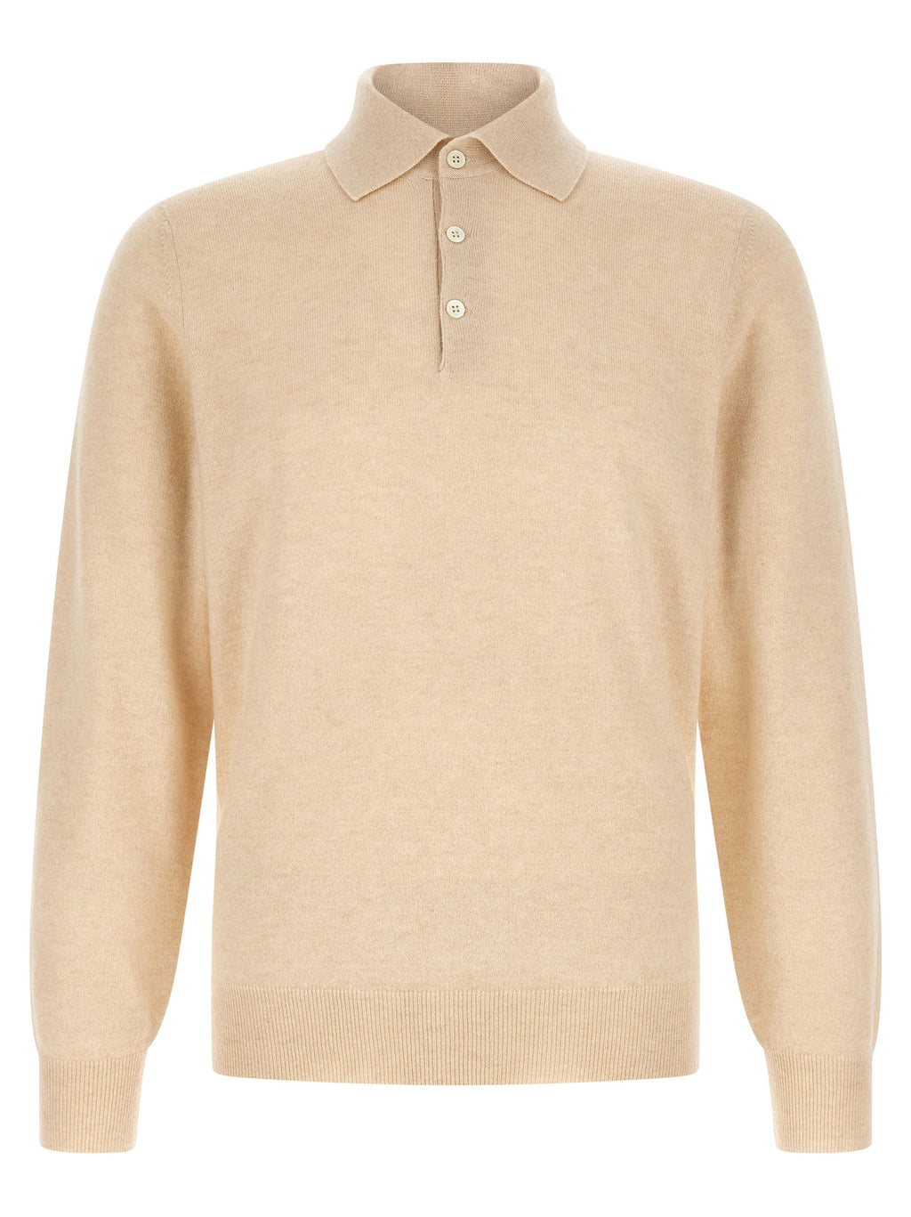 Brunello Cucinelli Beige Cashmere Polo Shirt