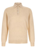 Brunello Cucinelli Beige Cashmere Polo Shirt
