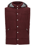 Brunello Cucinelli Bordeaux Polyester Sleeveless Jacket