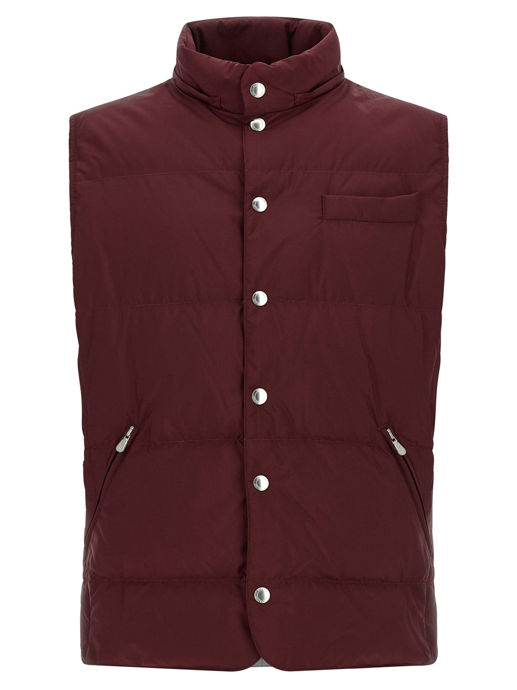 Brunello Cucinelli Bordeaux Polyester Sleeveless Jacket