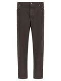 Brunello Cucinelli Brown Cotton Straight-Leg Jeans