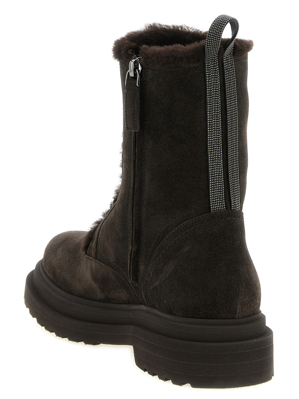 Brunello Cucinelli Brown Calfskin Lace-Up Boots