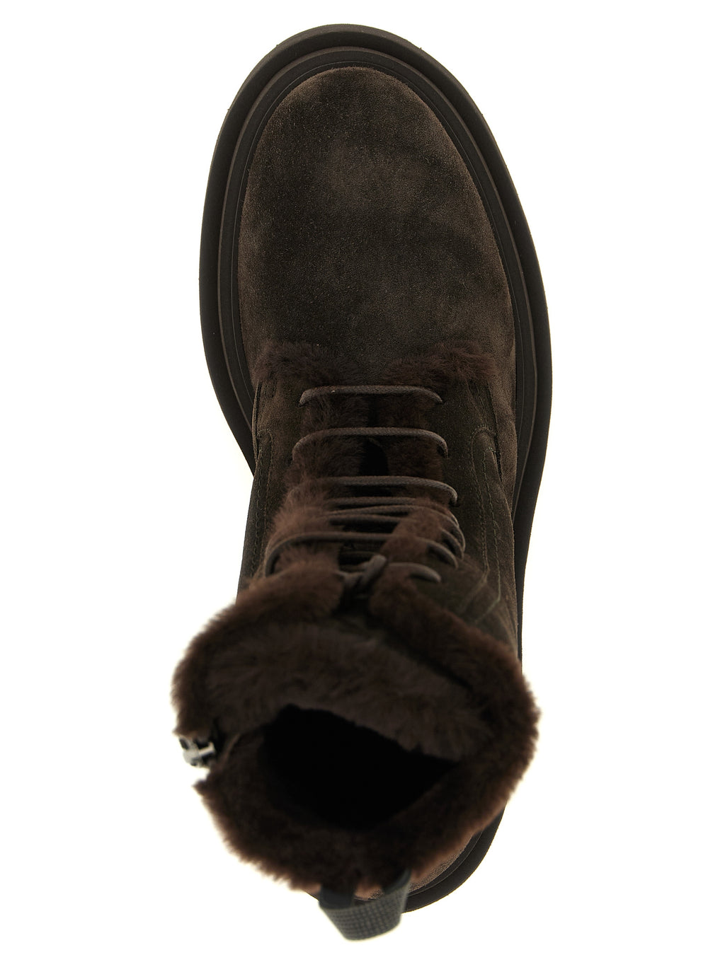 Brunello Cucinelli Brown Calfskin Lace-Up Boots