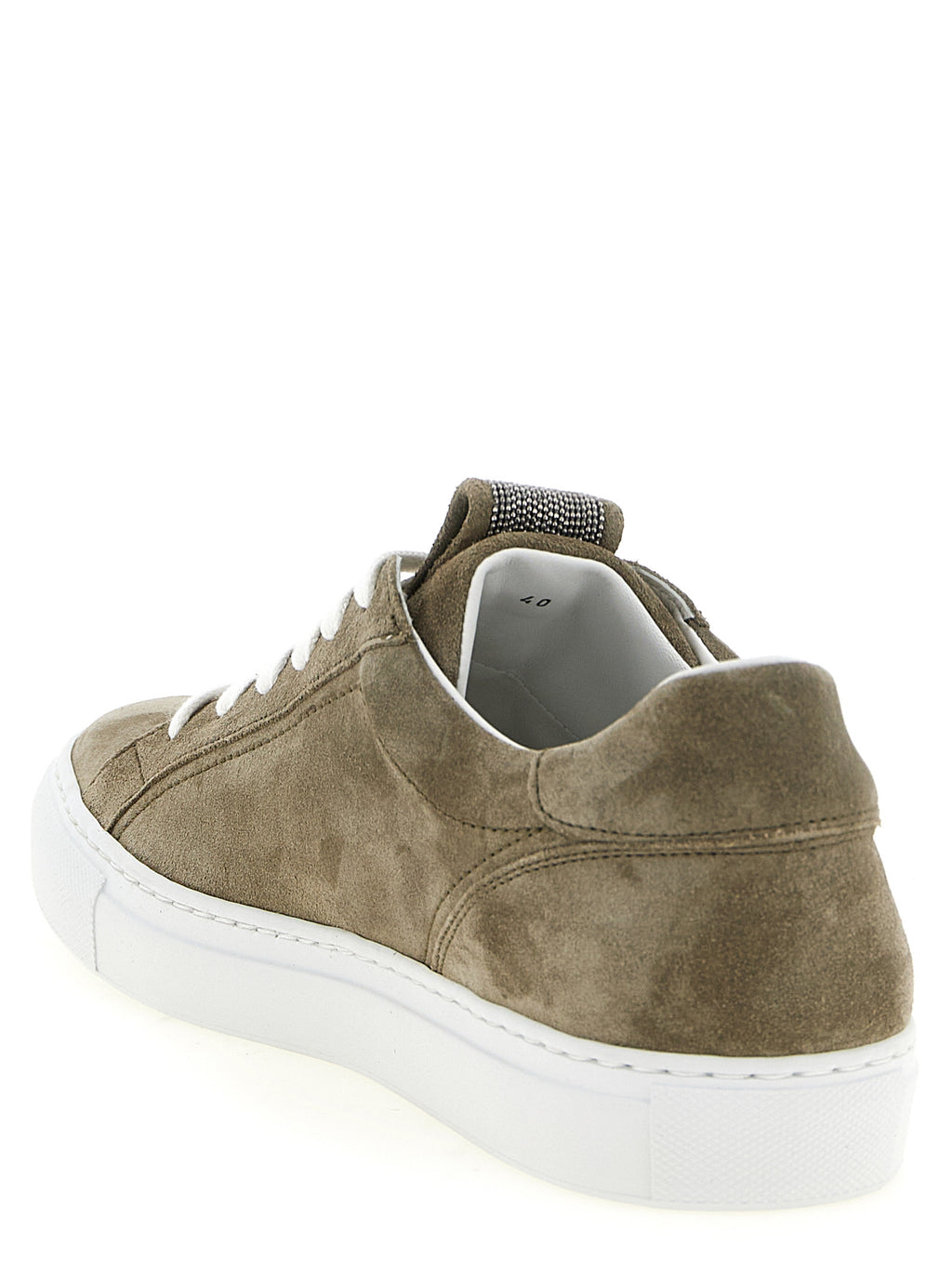 Brunello Cucinelli Gray Calfskin Low Top Sneakers