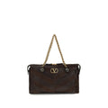 Valentino Garavani Brown Calf Leather Bos Taurus Shoulder Bag