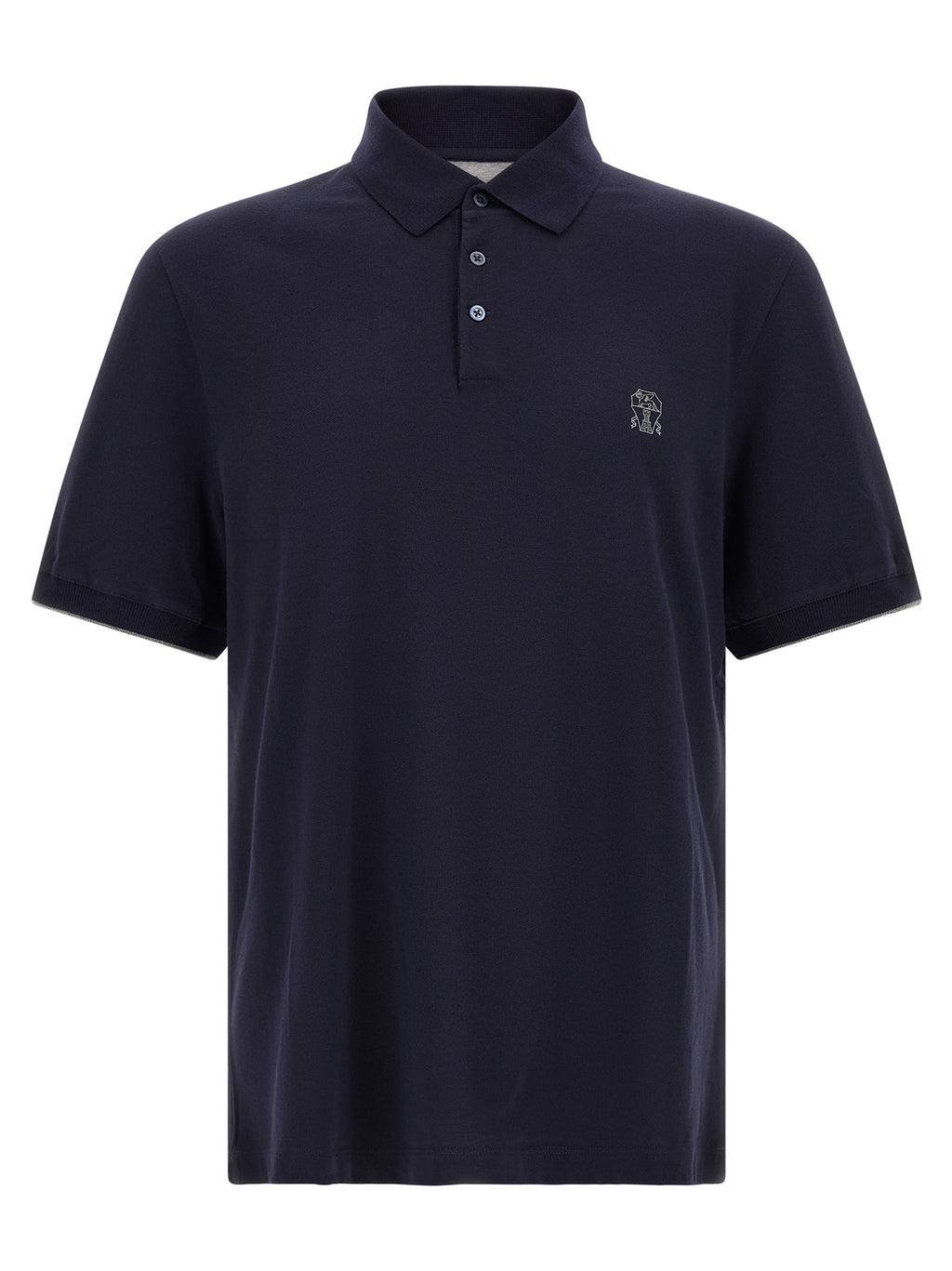 Brunello Cucinelli Blue Cotton Polo Shirt