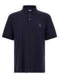 Brunello Cucinelli Blue Cotton Polo Shirt