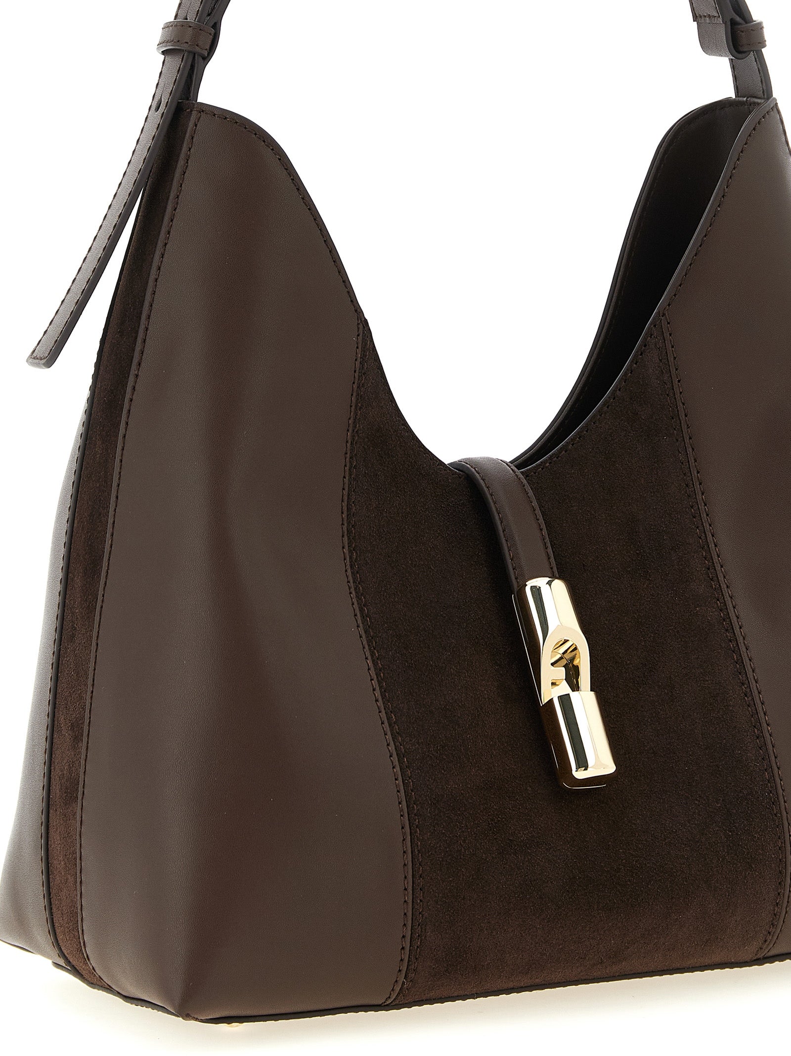 Furla Brown Calfskin Shoulder Bag