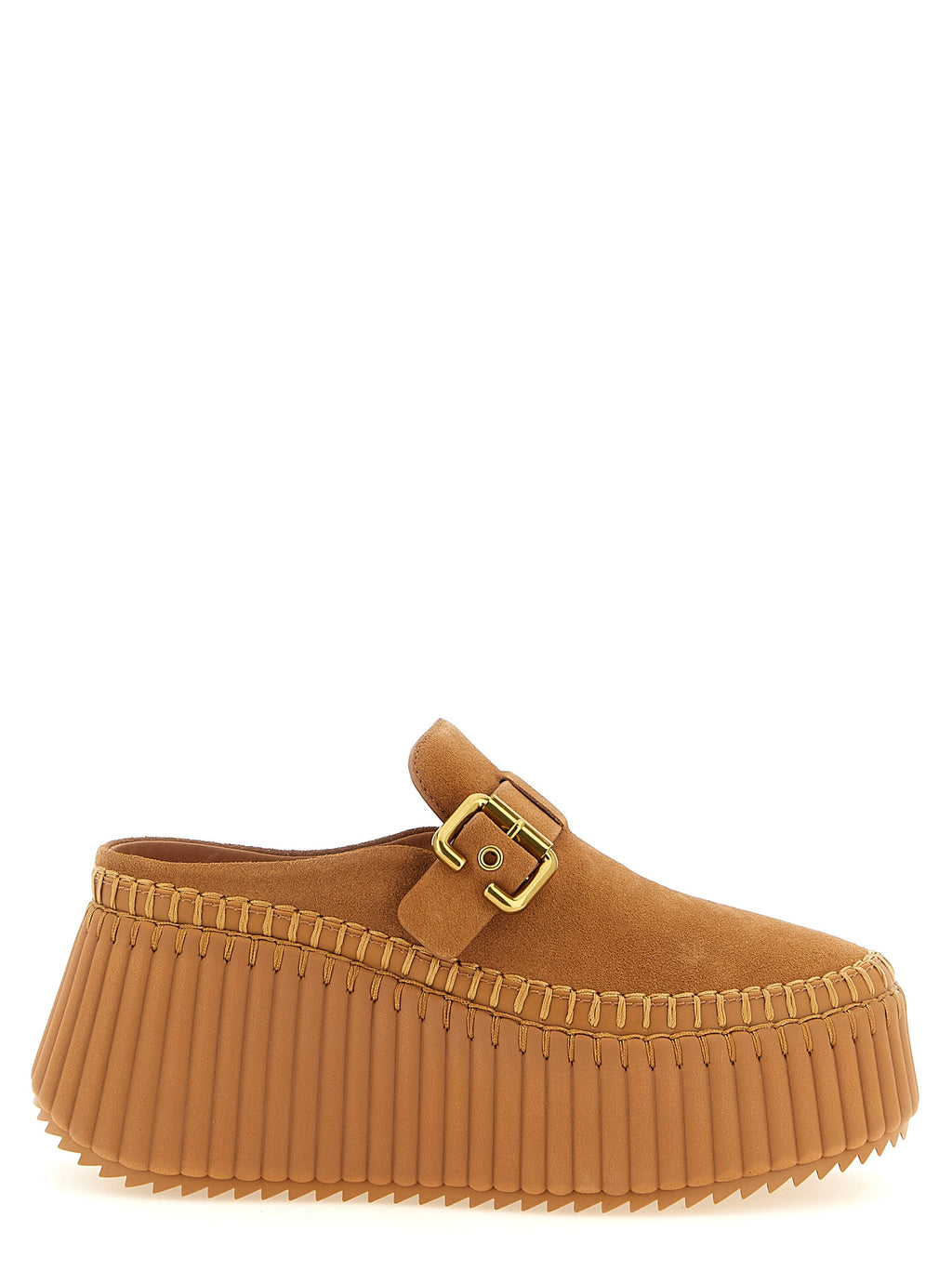 Chloé Beige Calfskin Wedge Sandals
