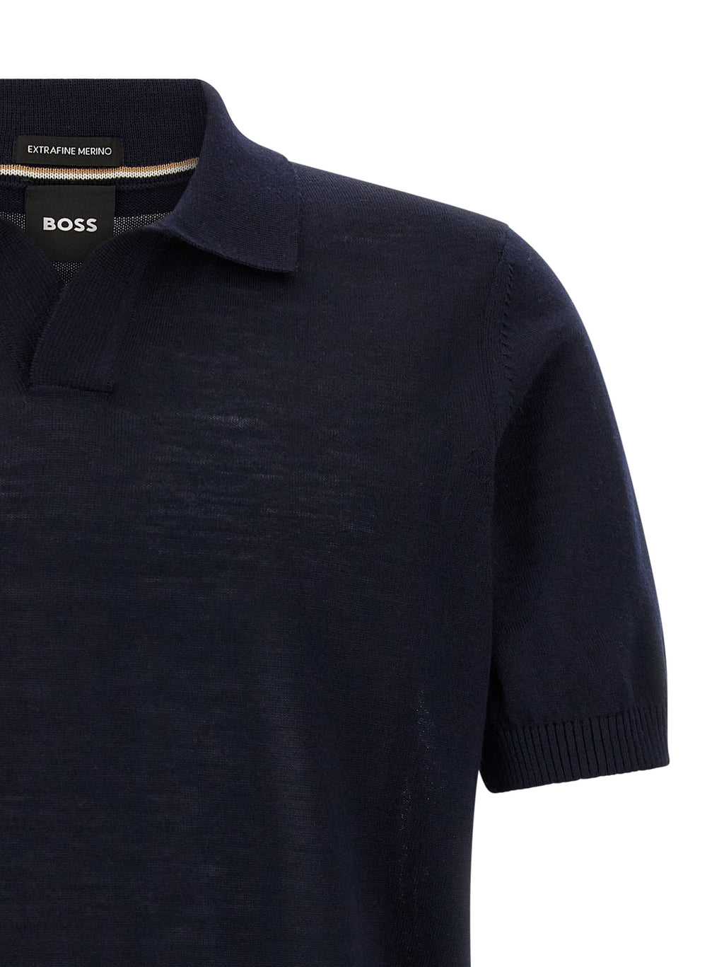 Hugo Boss Blue Virgin Wool Polo Shirt
