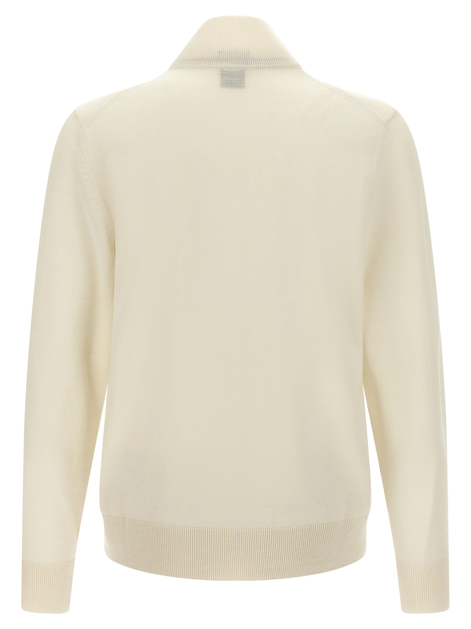 Hugo Boss White Virgin Wool Cardigan