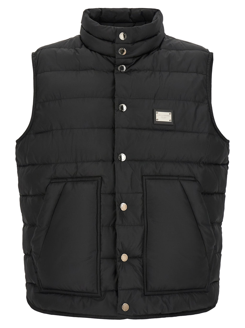 Dolce & Gabbana Black Polyester Sleeveless Jacket