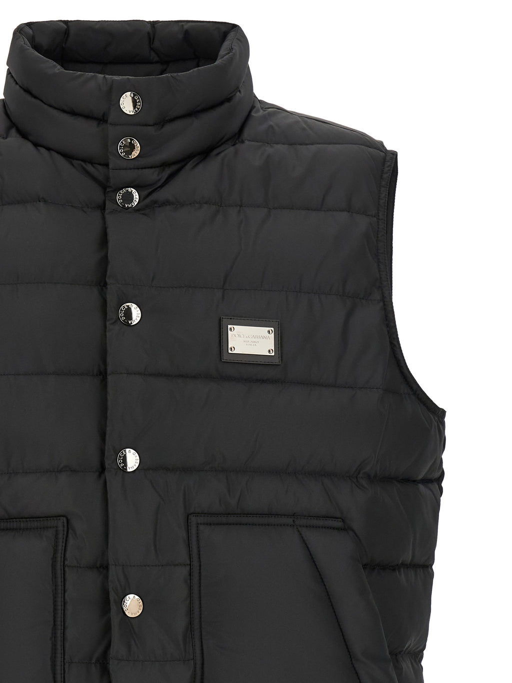 Dolce & Gabbana Black Polyester Sleeveless Jacket