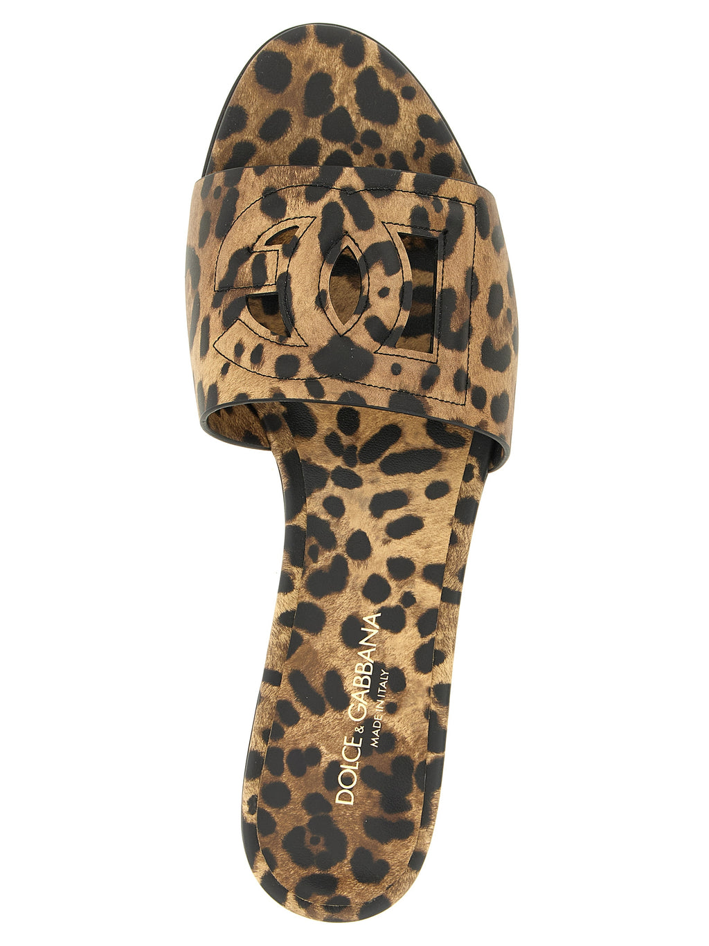 Dolce & Gabbana Brown Calfskin Slides