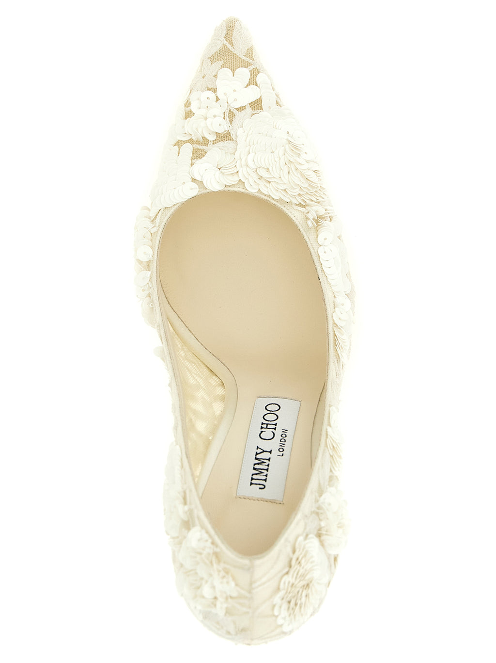 Jimmy Choo Beige Tencel High Heel Pumps