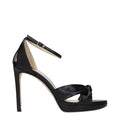 Jimmy Choo Black Leather Platform Sandals