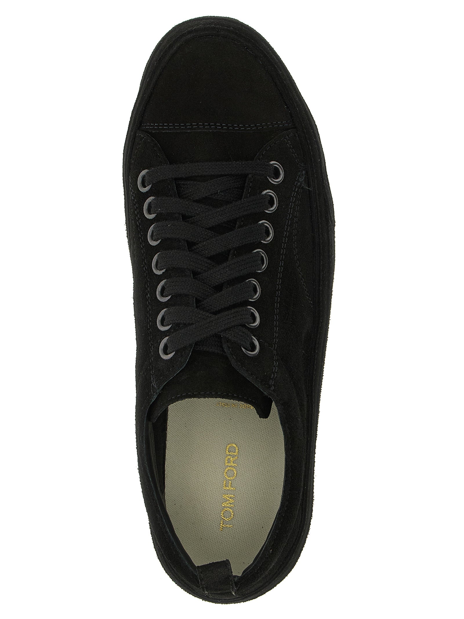 Tom Ford Black Leather Low Top Sneakers