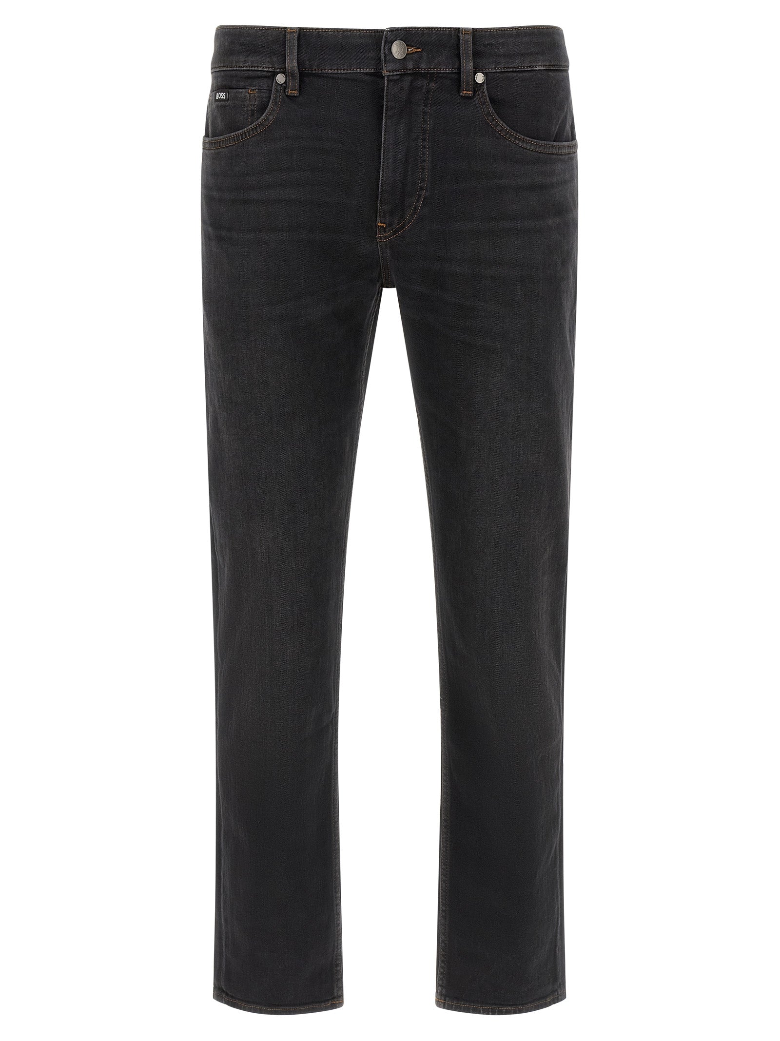 Hugo Boss Black Cotton Straight-Leg Jeans