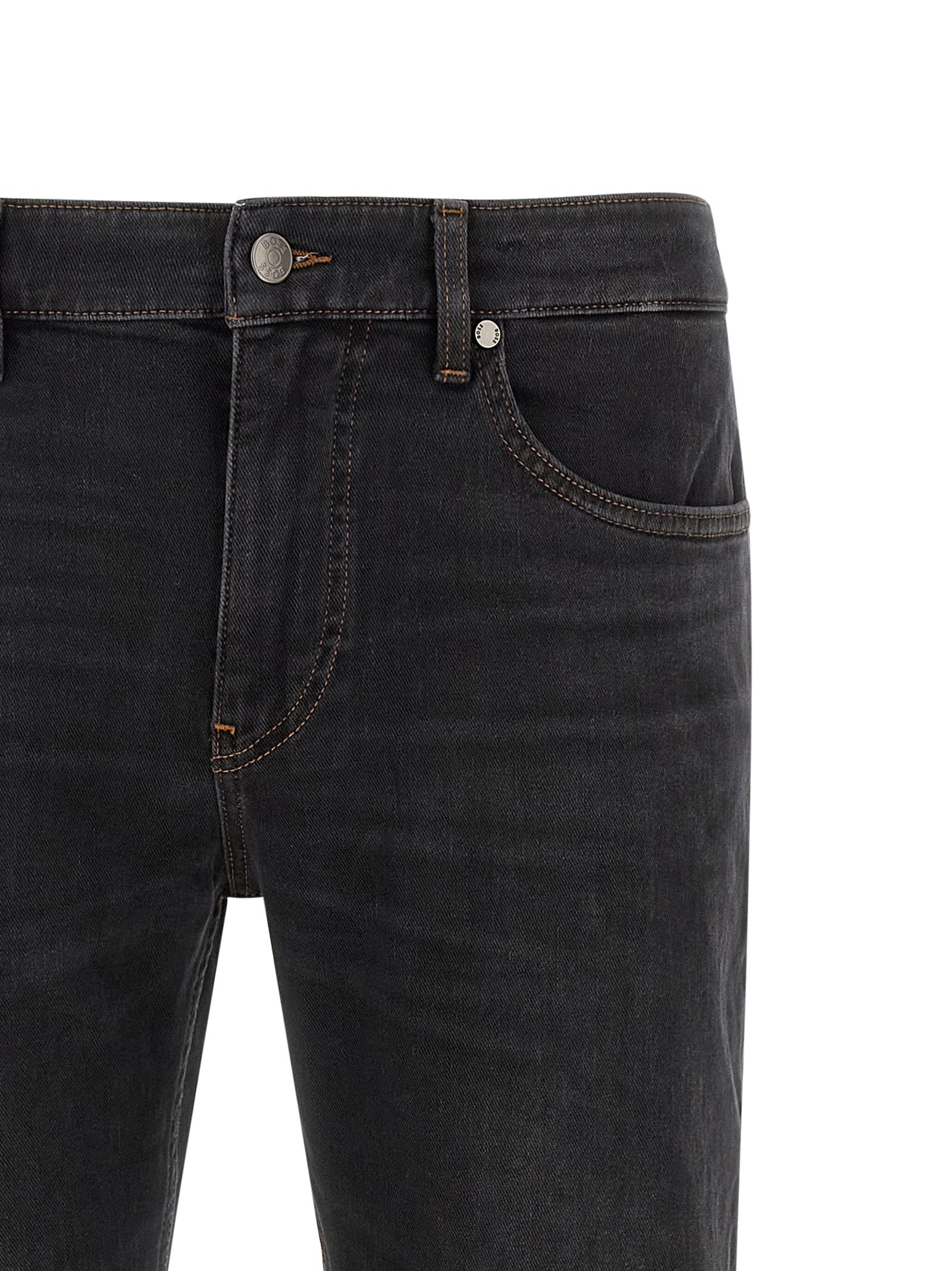 Hugo Boss Black Cotton Straight-Leg Jeans