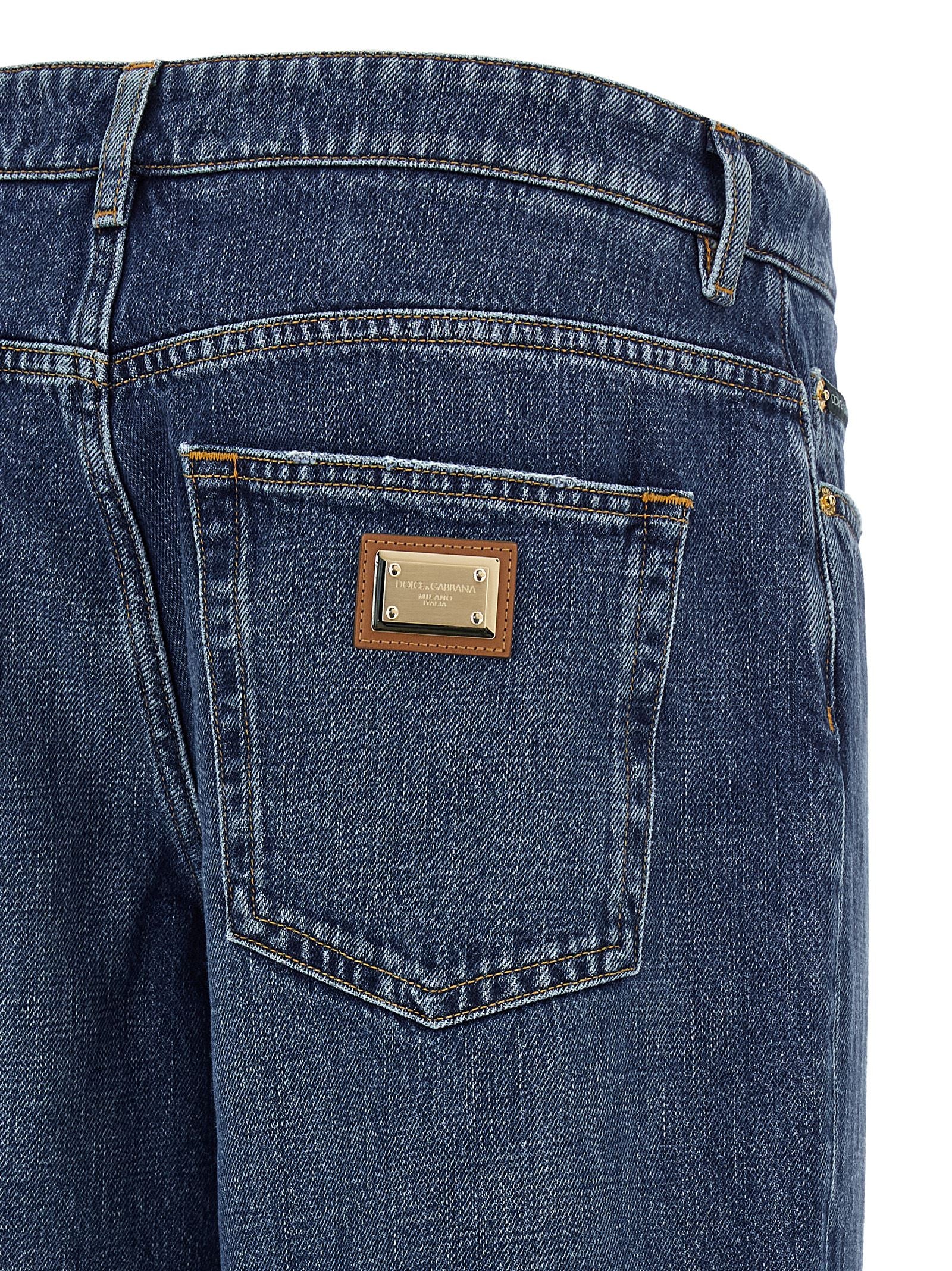 Dolce & Gabbana Blue Cotton Relaxed Fit Jeans