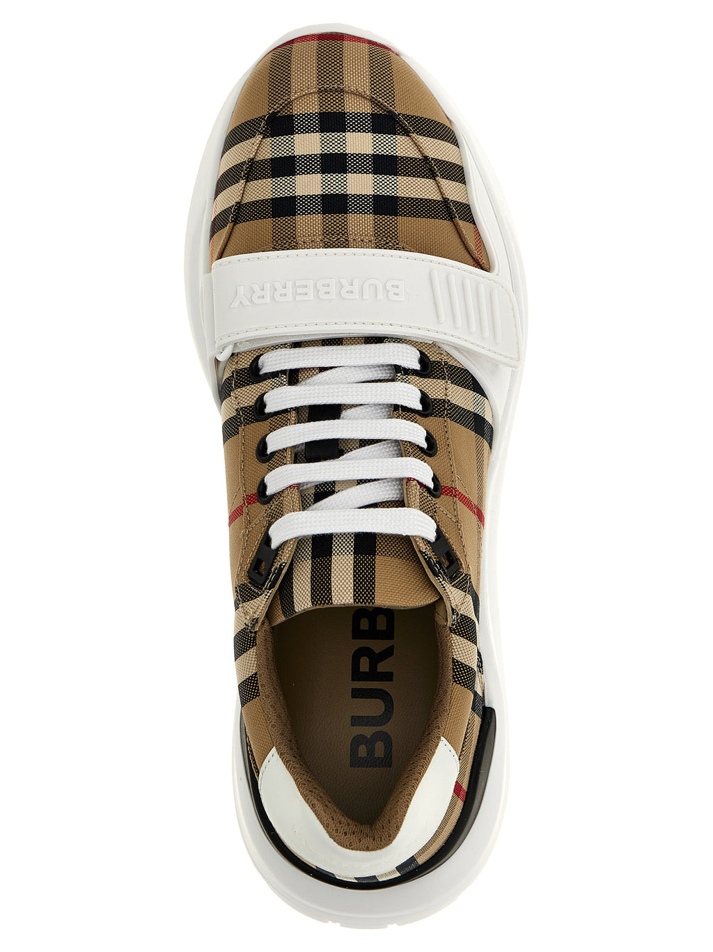 Burberry Beige Cotton Athletic Sneakers