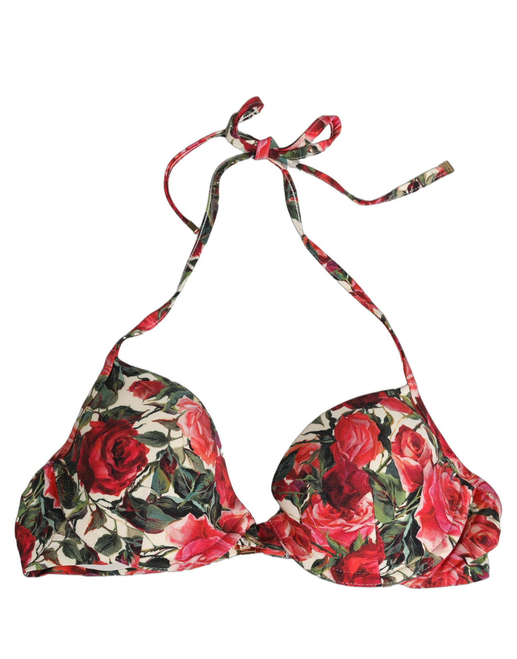 Dolce & Gabbana Multicolor Floral Print Beachwear Bikini Top